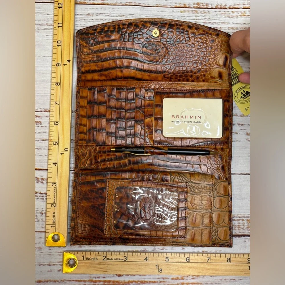 Brahmin Soft Checkbook Clutch Toasted Almond - Picture 5 of 7